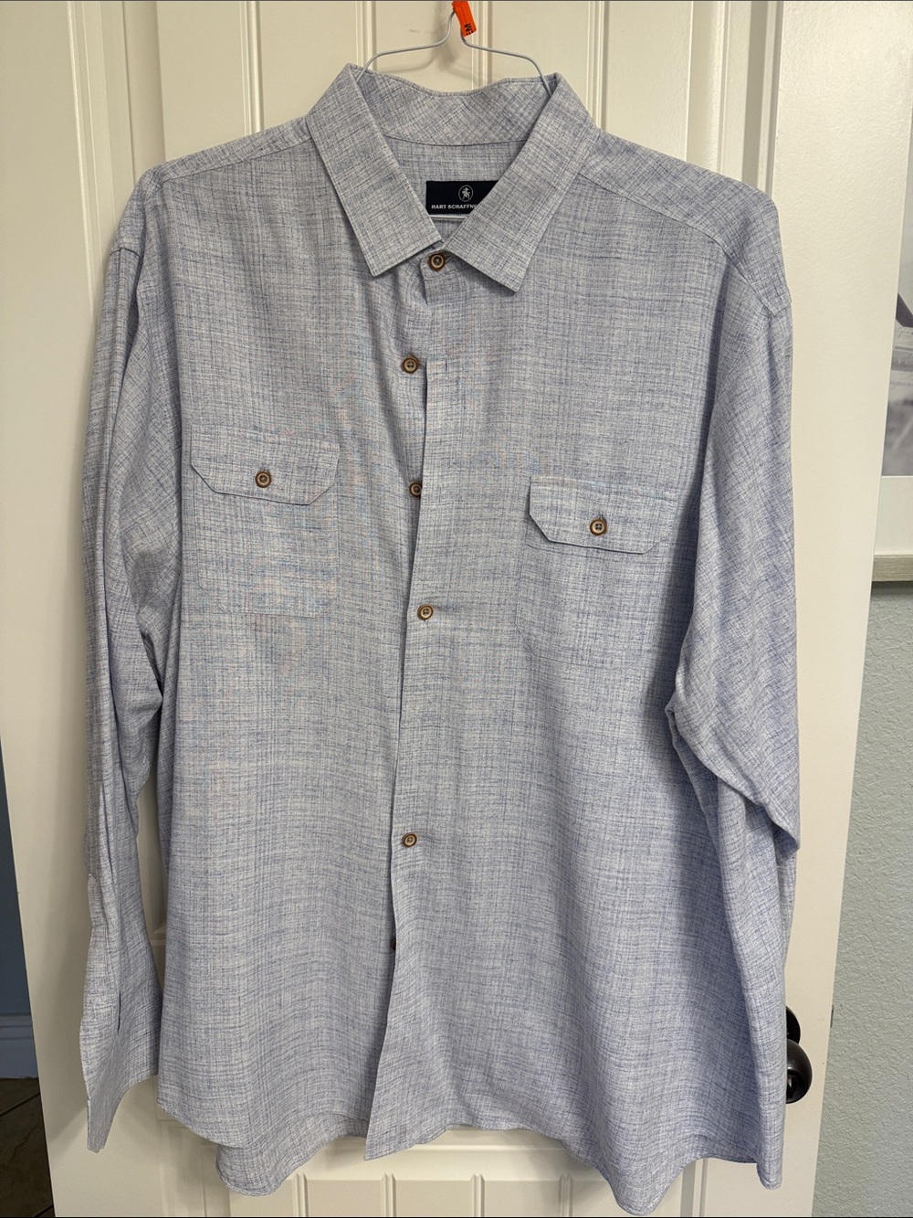 Hart Schaffner Marx Light Heather Blue Button-Down Shirt